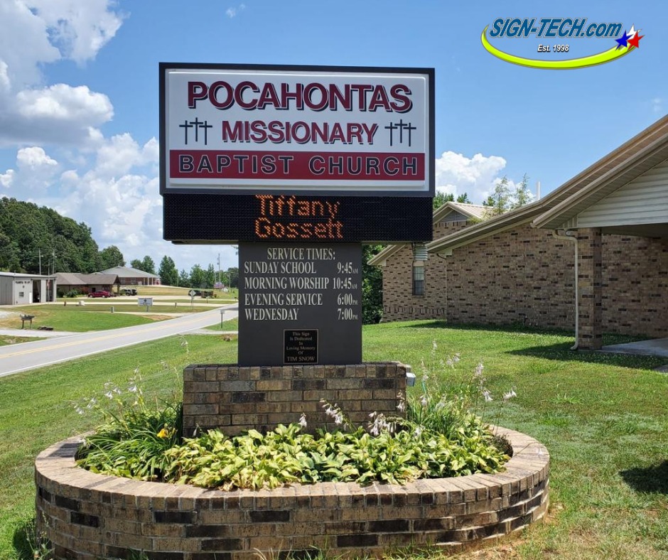 Pocahontas missionary onsite digital sign