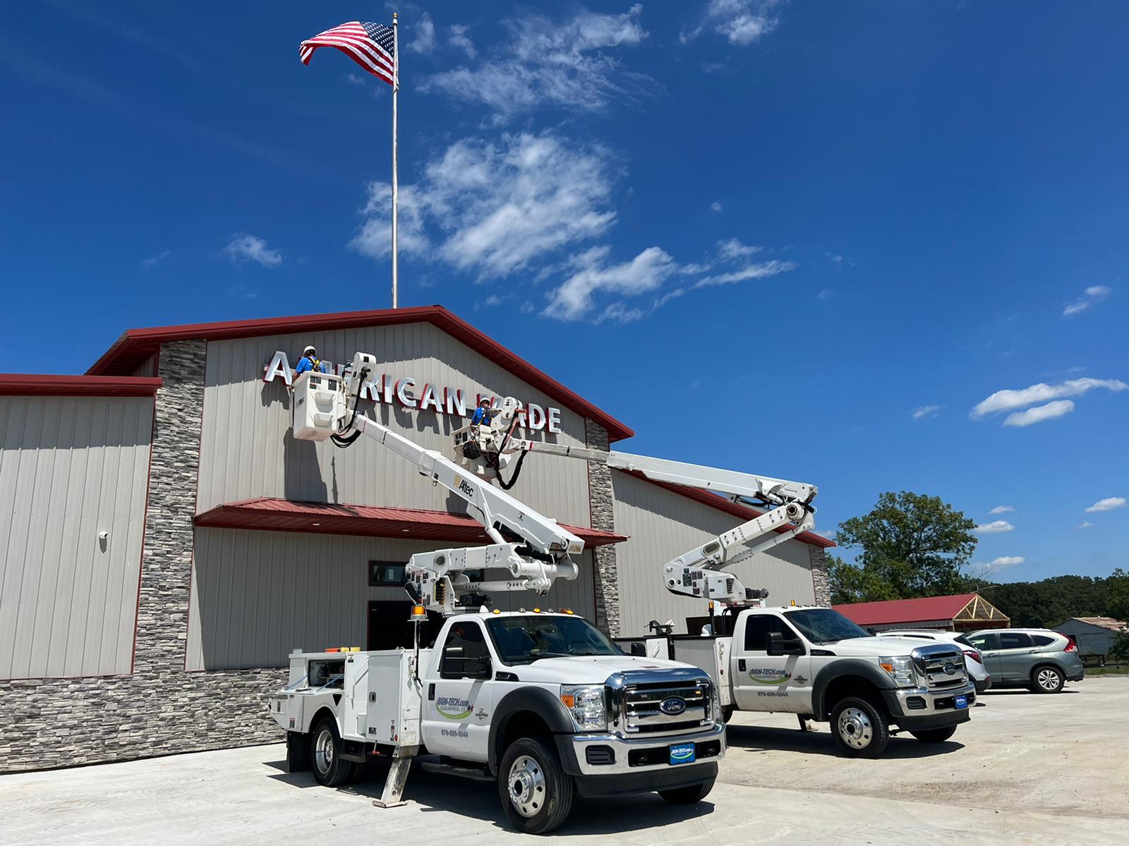 American Made commercial sign installation