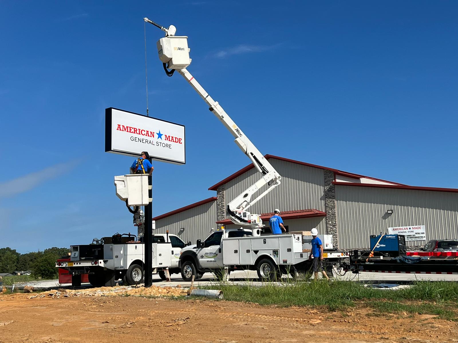 installation of commercial sign