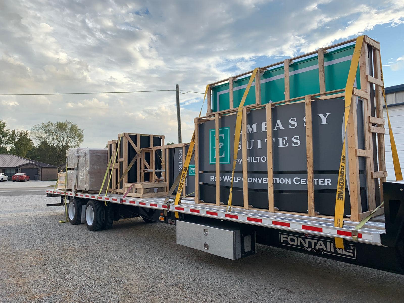 delivery and install of embassy suites hotel sign