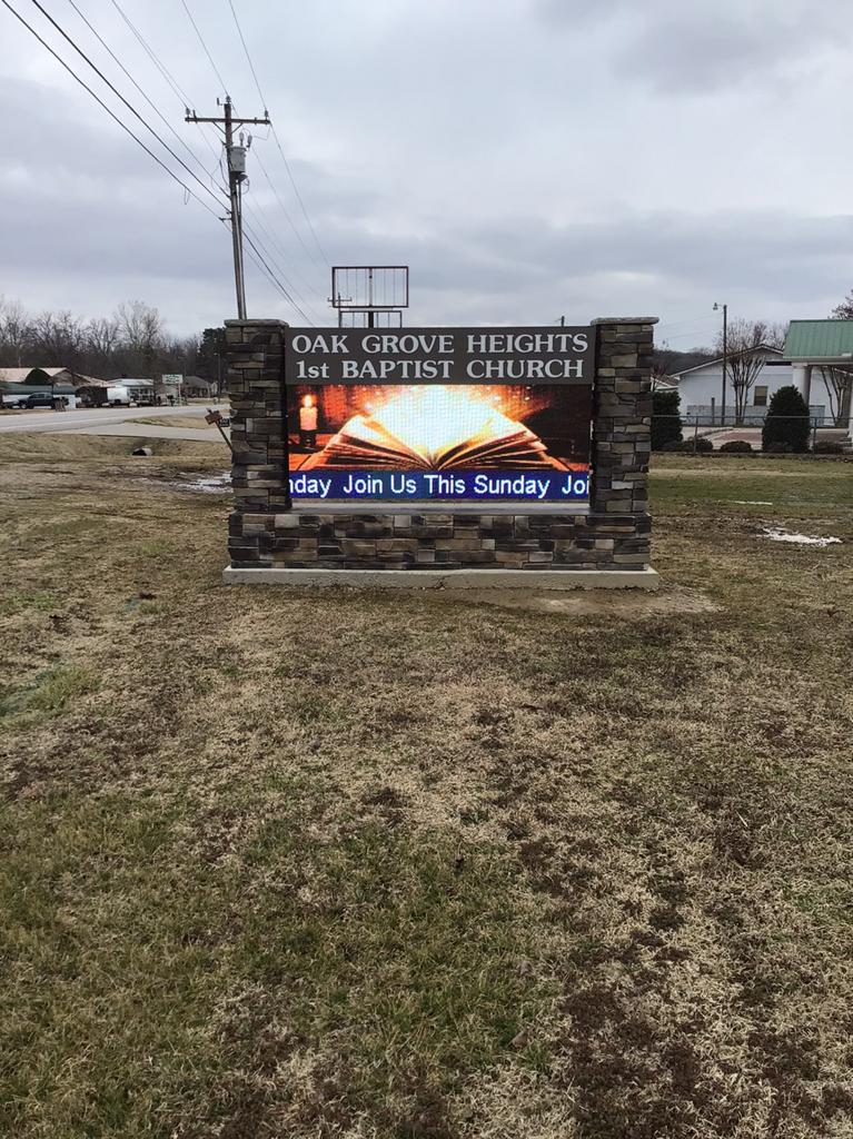 oak grove heights 1st baptist church digital sign