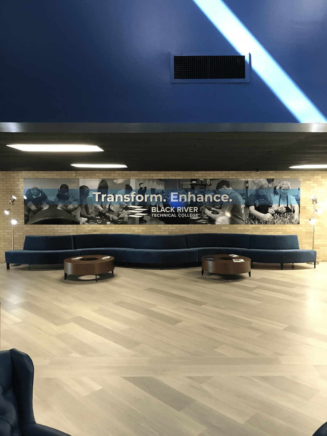 interior signage at black river college