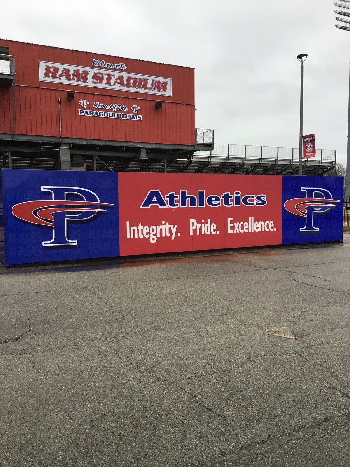 signage on football stadium