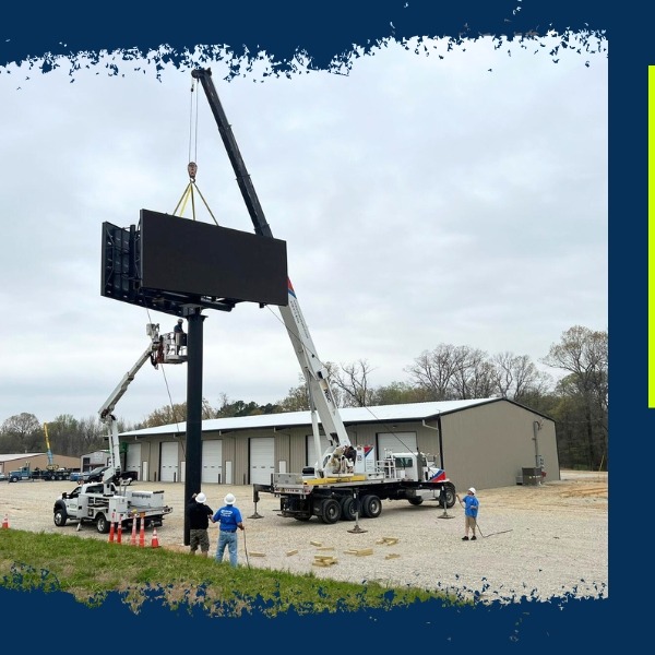 sign-tech.com installing one of their digital billboards